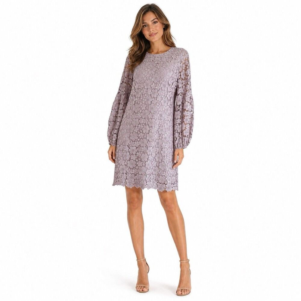 $418 Shoshanna Vina Lace Dress 6 Lavender Cottage Event Wedding Pastel Romantic